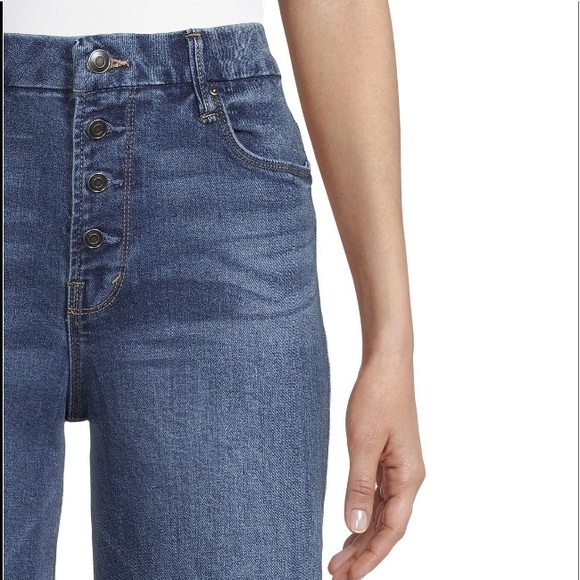 Time And Tru High Rise Stretch Wide leg Crop Jeans Dark Wash Various Sizes - Picture 3 of 6